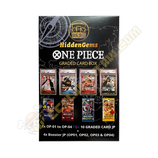 HiddenGems® One Piece JP Graded Card Box (PSA 10 graded Card + 4x OP Booster)